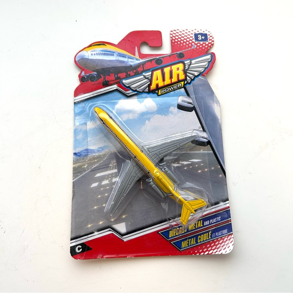 Vintage Air Power Diecast and Plastic Global Line Passenger Jet on Card